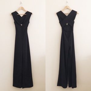 LULUS Thinking Out Loud Black Backless Jumpsuit Size XS